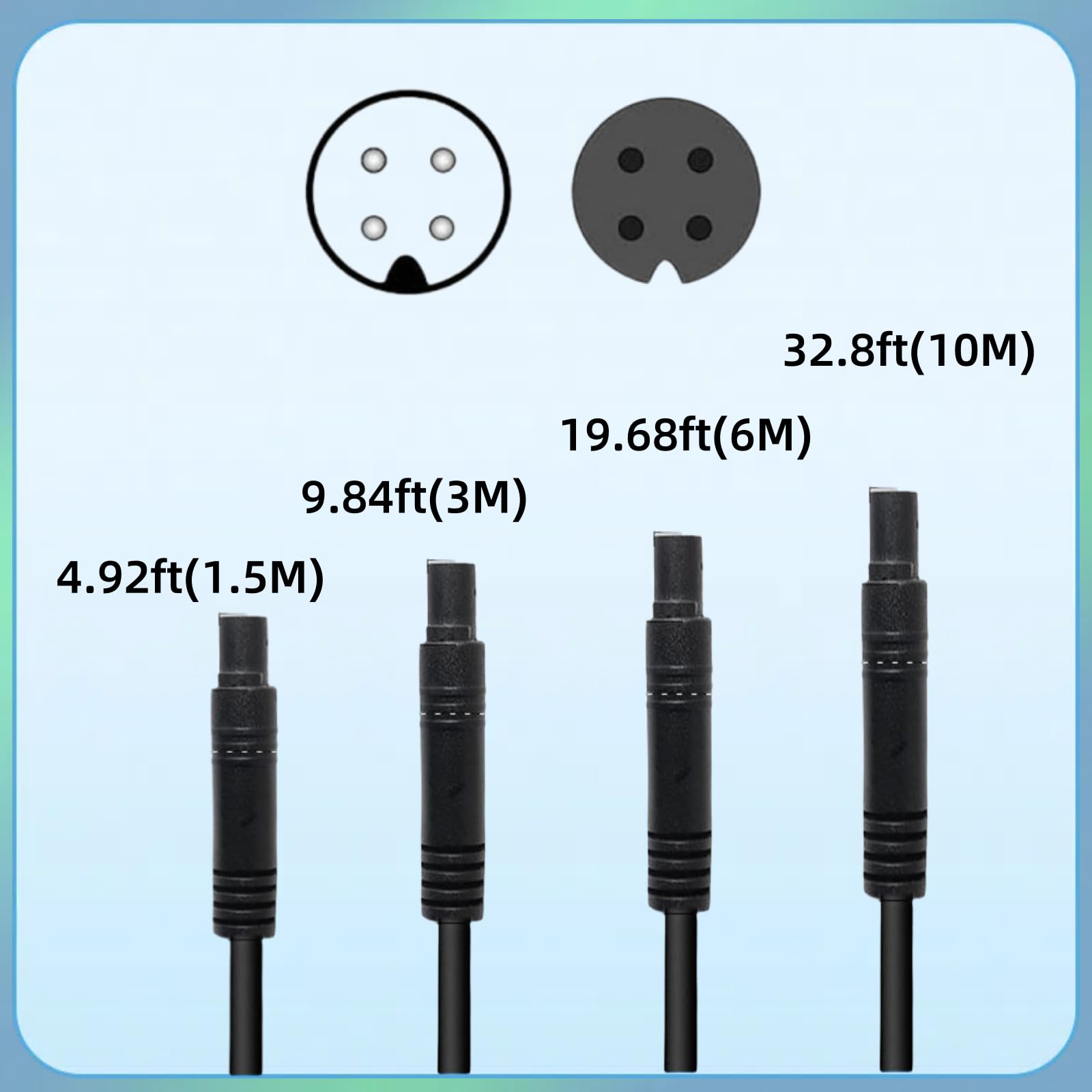 4 Pin 32.8Ft Dash Cam Rear View Backup Camera Male To Female 4Pin Cable Reverse Car Recorder Video Cable Extension Cord (4-Pin32