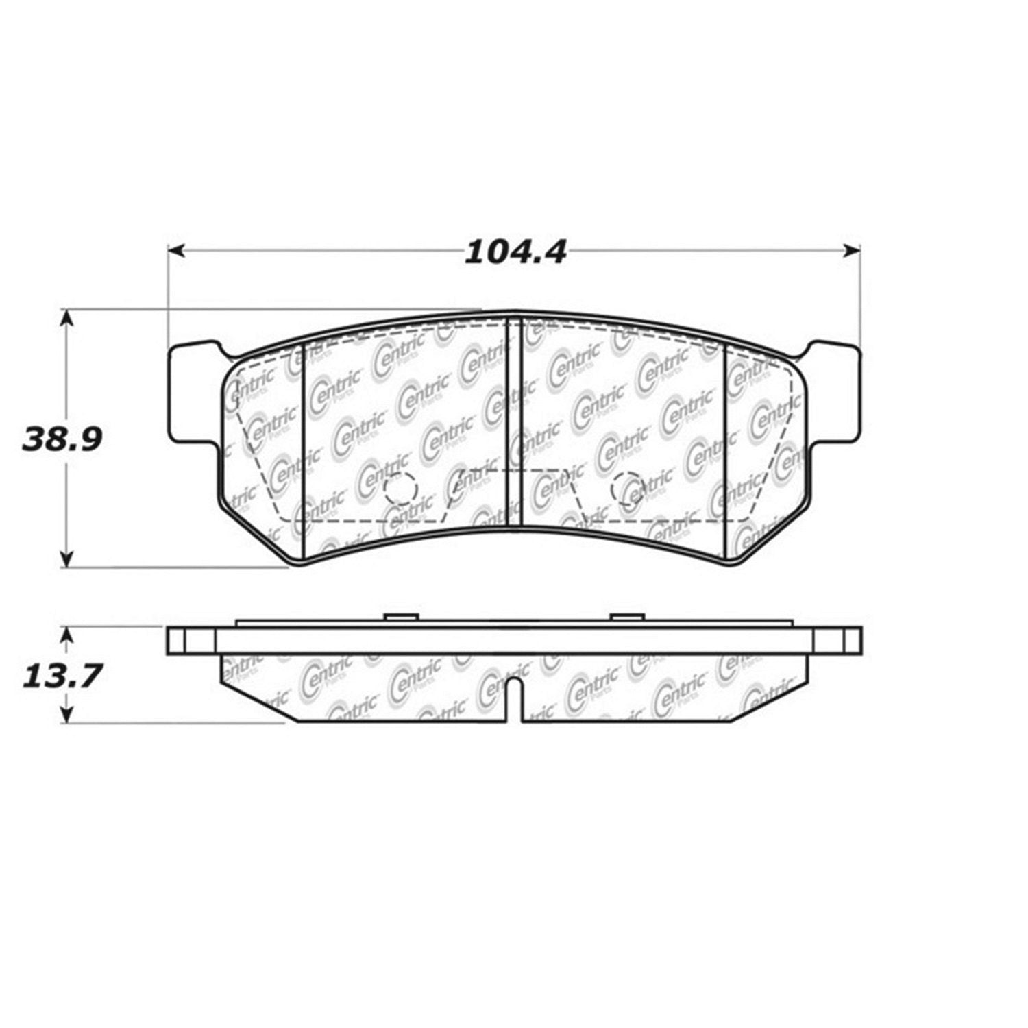 Centric Parts 106.13150 106 Series Posi Quiet Semi Metallic Brake Pad