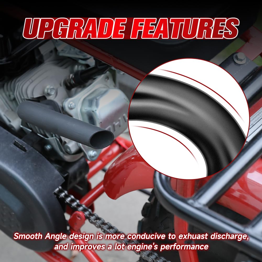 FVRITO Mini Bike Exhaust Pipe Kit for Predator 212cc 224cc 196cc Coleman CT200U BT200X CT200U-EX 6.5hp GX160 GX200 Small Engine