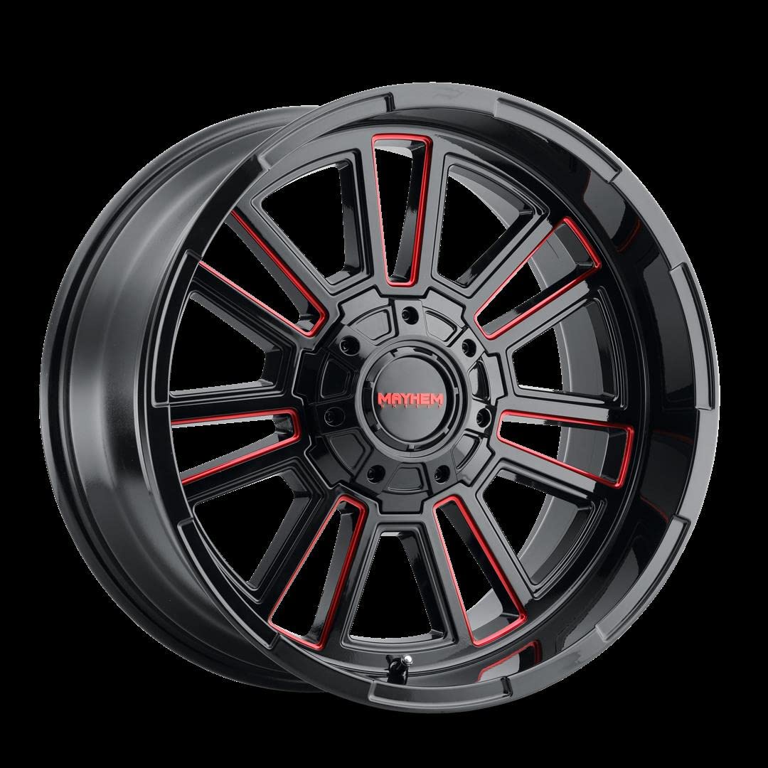 Mayhem Apollo 8115 Gloss Black Milled Prism Red Milled 20-9 8-170 18Mm 125.2Mm (1) Wheel