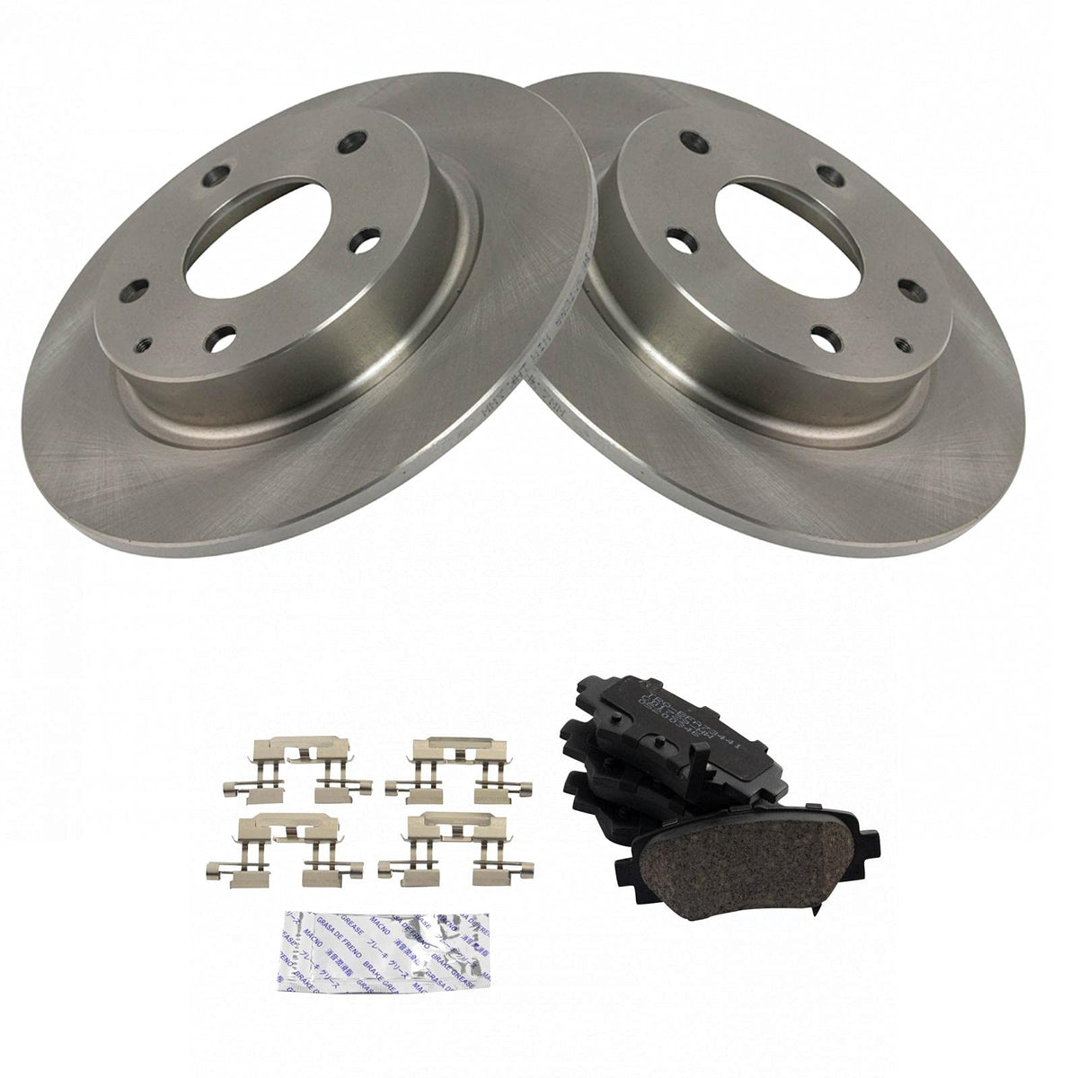 Trq Rear Brake Pad & Rotor Kit Brake Pads Brake Rotor Ceramic Compatible With 2014-2016 Mazda 3