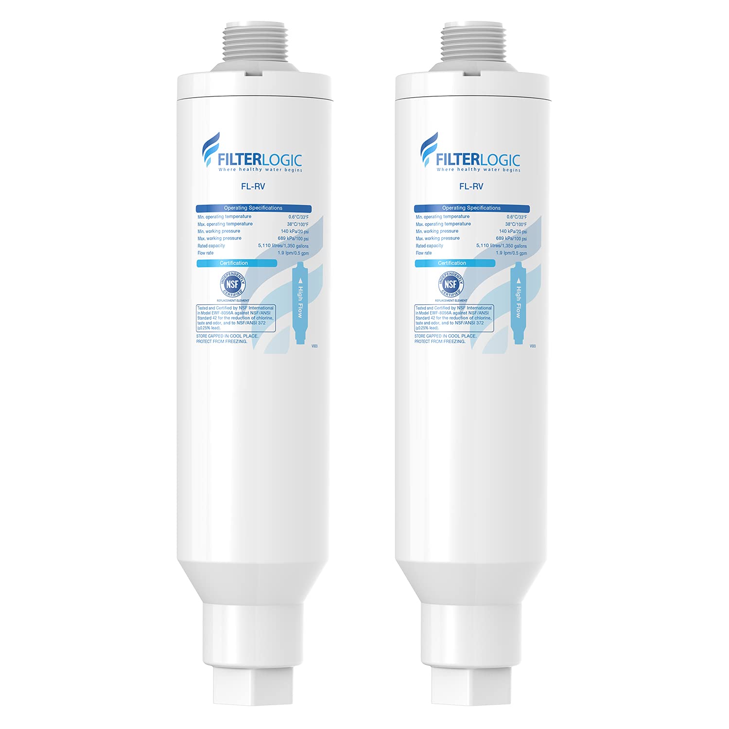 Filterlogic Rv & Marine Inline Water Filter For Boats, Rvs, Nsf Certified, Campers, Gardening, Planting, Trailer Or Motor Home K