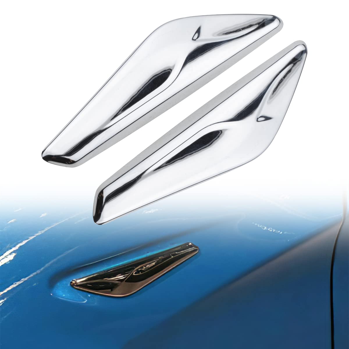 NFSpeeding 2 PCS Chrome Fender Trim for X3 F25 X4 F26 2013-2017, Silver, Replaces 51117338570 51117338569