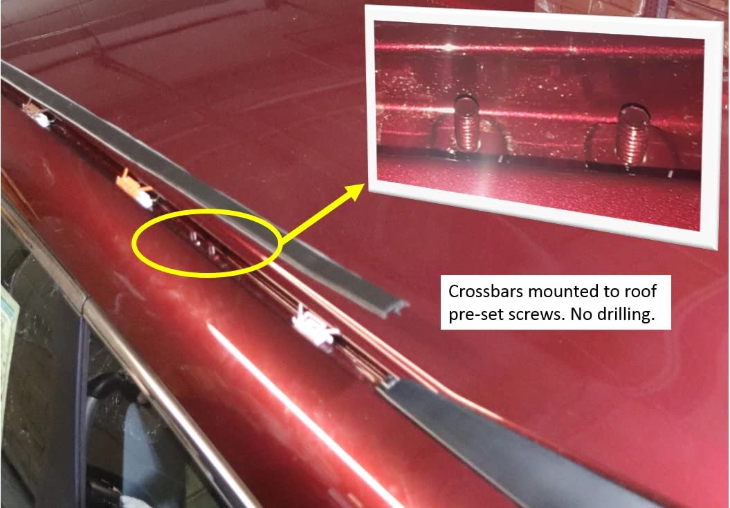 Brightlines Heavy Duty Anti-Theft Premium Aluminum Black Roof Bars Roof Rack Crossbars Compatible With 2012-2025 Honda Crv Witho