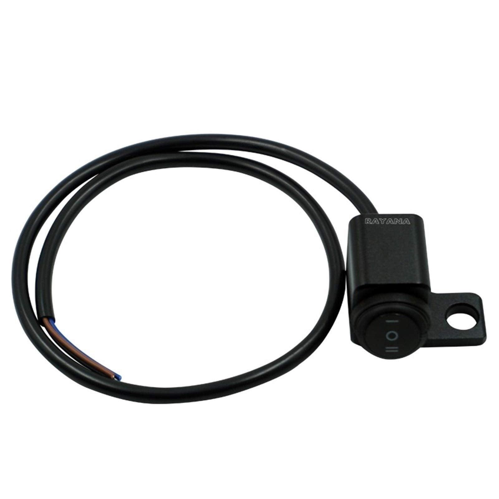 RAYANA 12V Motorcycle ATV 10mm Mirror Mount Switches Motorbike Headlight Hazard Brake Fog Lights ON-Off-ON Waterproof Switch Tog