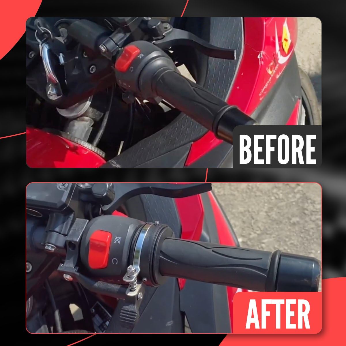 BILLFARO Universal Throttle Lock,Motorcycle Cruise Control Throttle Assist Clamp Handlebar Grip Accelerator Assistant Accessory