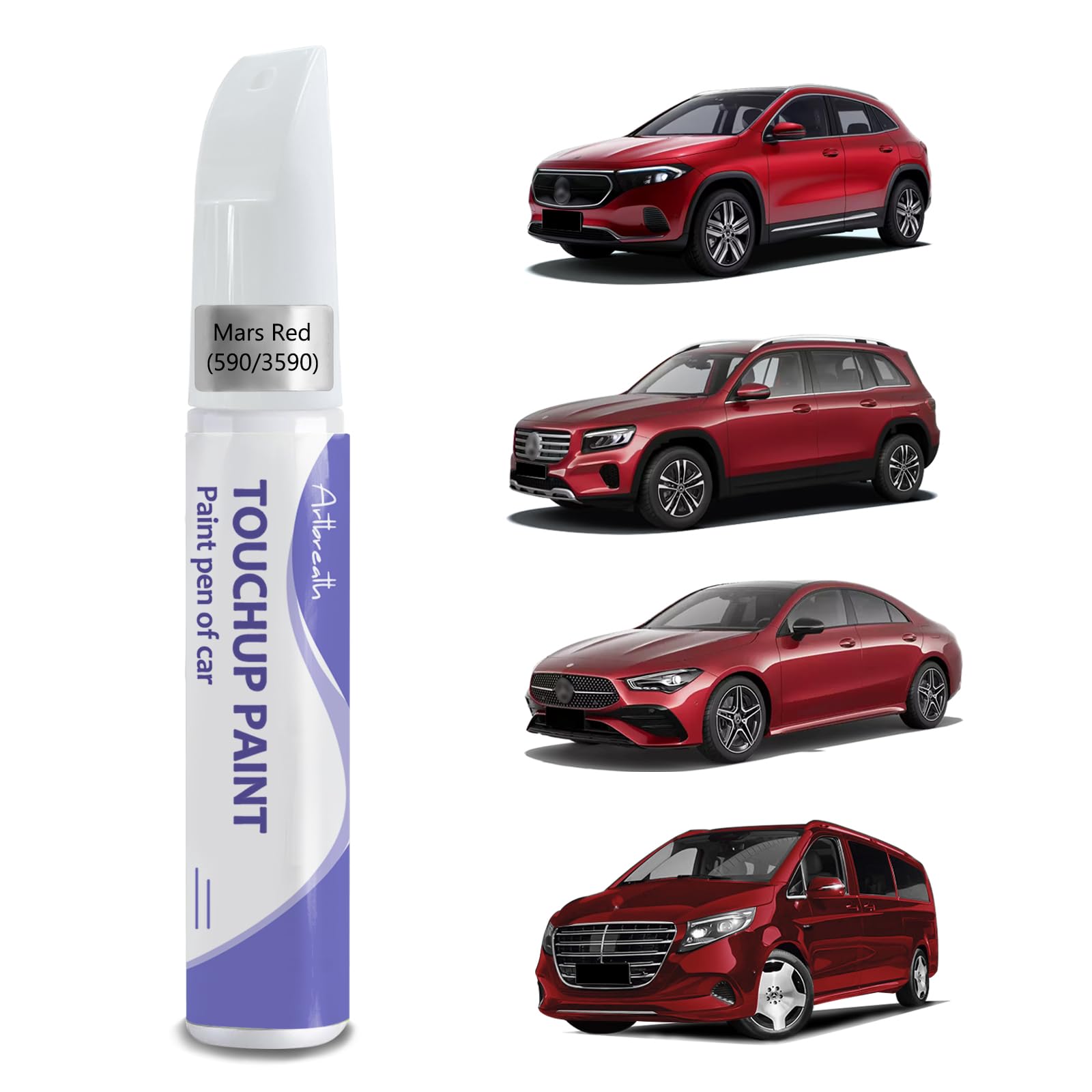 Touch Up Paint for Mercedes Benz Mars Red (590/3590)-Exact Match-Chips and Nicks TouchUp Paint Pen Scratch Repair Car Accessorie