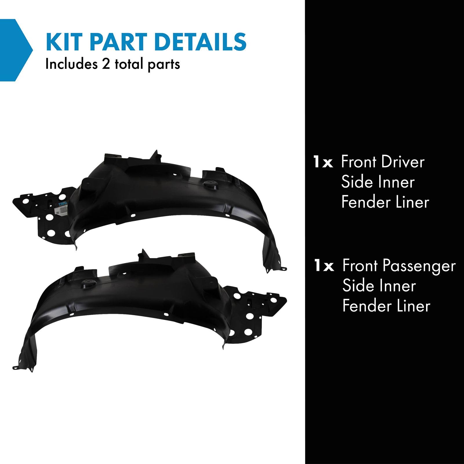 Trq Front Inner Fender Liner Set Compatible With 2018-2020 Nissan Kicks Ni1248174 Ni1249174