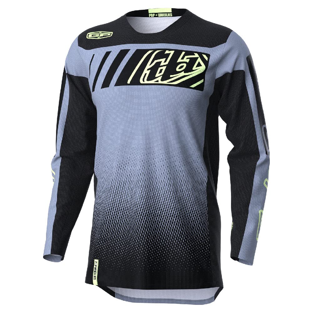 Troy Lee Designs Offroad Motocross Dirt Bike ATV Motorcycle Powersports Racing Jersey Shirt for Men, GP (Solid Black/Gray, S)