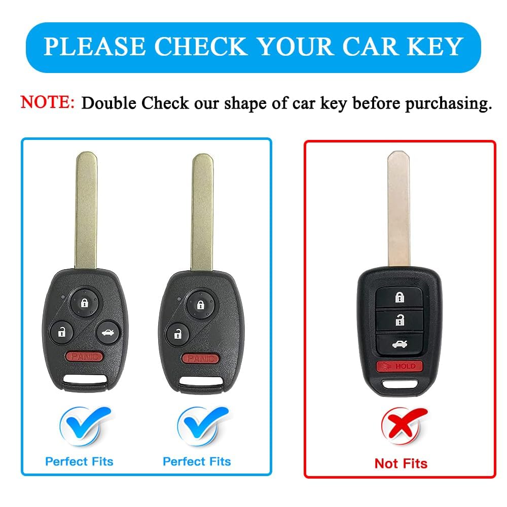 MILD EAST for Honda Key Fob Cover with Keychain, Car Key Case Shell Protector for Honda Accord 2003-2012 | Civic 2006-2013 | Pil