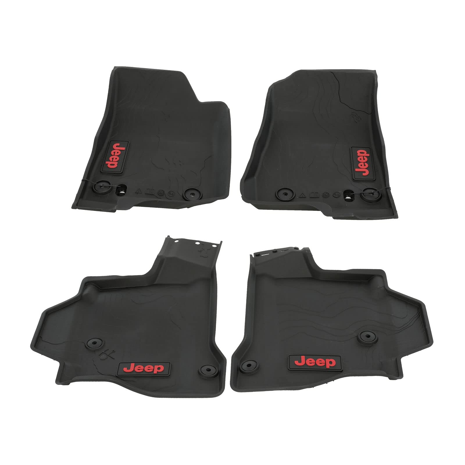 Mopar Jeep Gladiator Front & Rear Complete Set Of 4 Rubber Floor Mats Oem