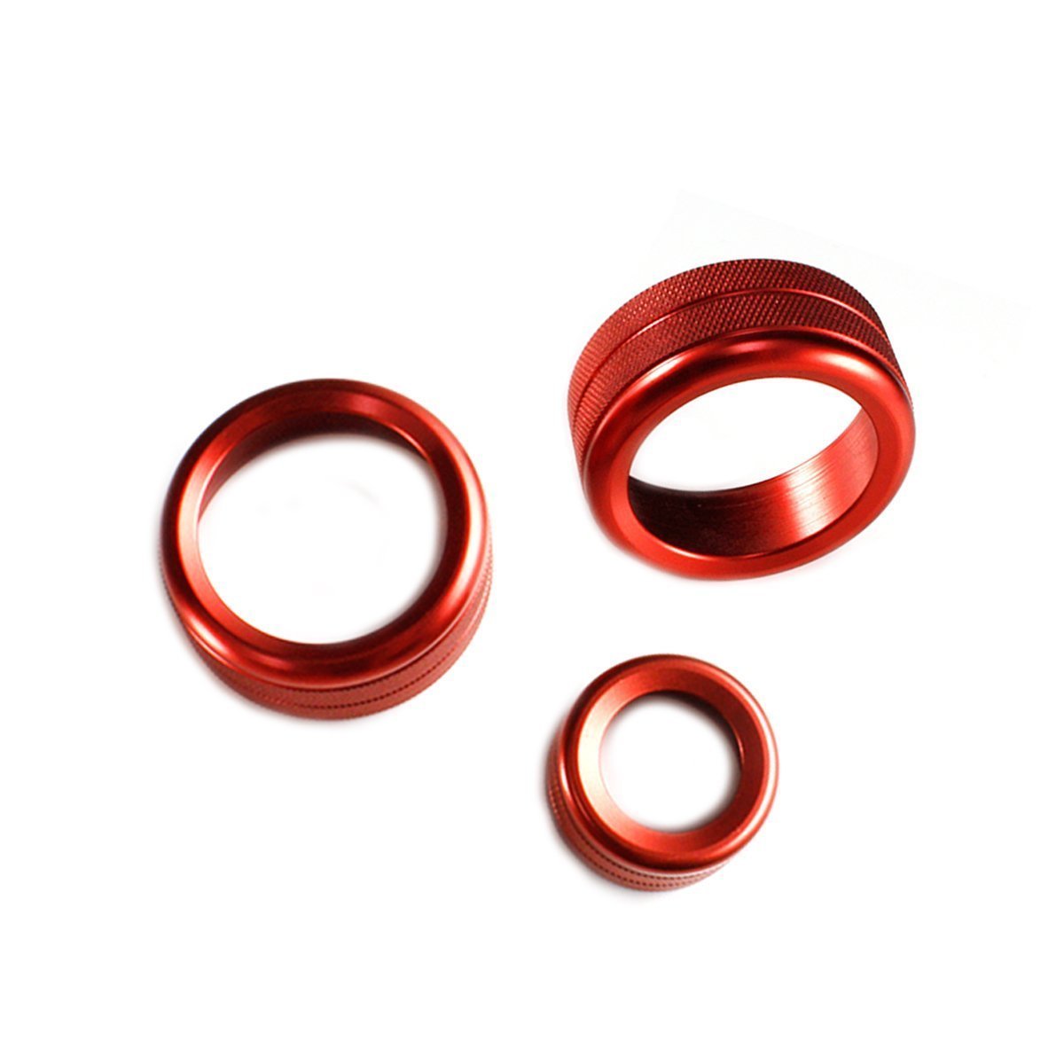 Xotic Tech Center Console Ac Climate Control Radio Volume Knob Ring Covers Compatible With Bmw 1 2 3 3Gt 4 Series F20 F22 F30 F31 F32 F33 F80 F82 F87 (Red Anodized Aluminum) - 3Pcs