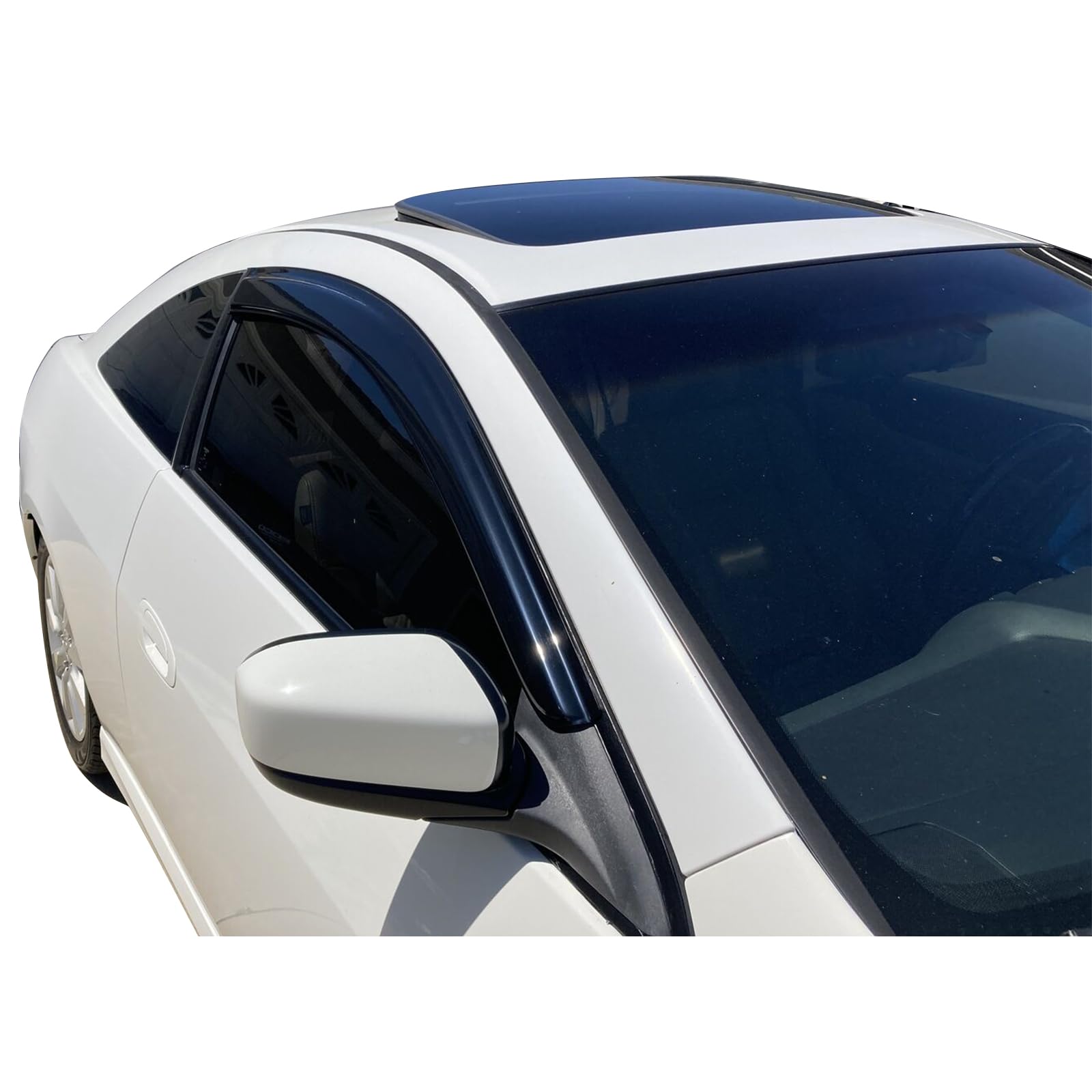 Window Visors Compatible with 2003-2007 Honda Accord, Acrylic Smoke Tinted/Semi-Transparent Sun Rain Guard Wind Vent Air Deflect