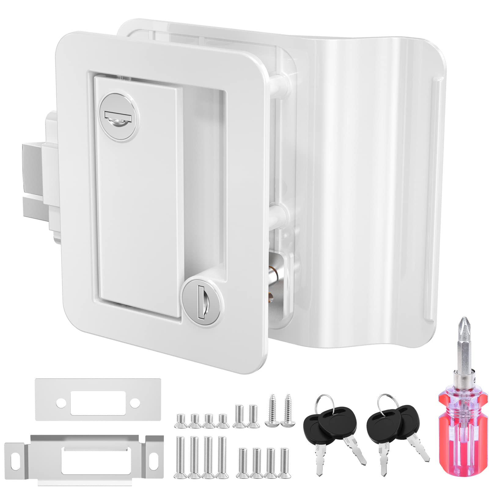 Ristow Upgraded Rv Door Locks For Travel Trailers With Paddle Deadbolt, Camper Door Latch Lock Replacement Kit For Trailer Door Camper Horse Trailer Cargo Hauler