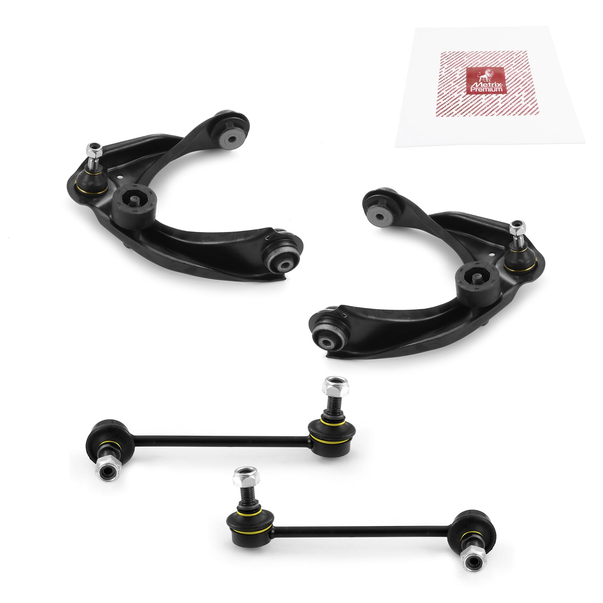 Metrix Premium Chassis Parts - 4 Pc Front L/R Upper Control Arm & Front Sway Bar Stabilizer End Link Kit Fits 2003-2005 Mazda 6,