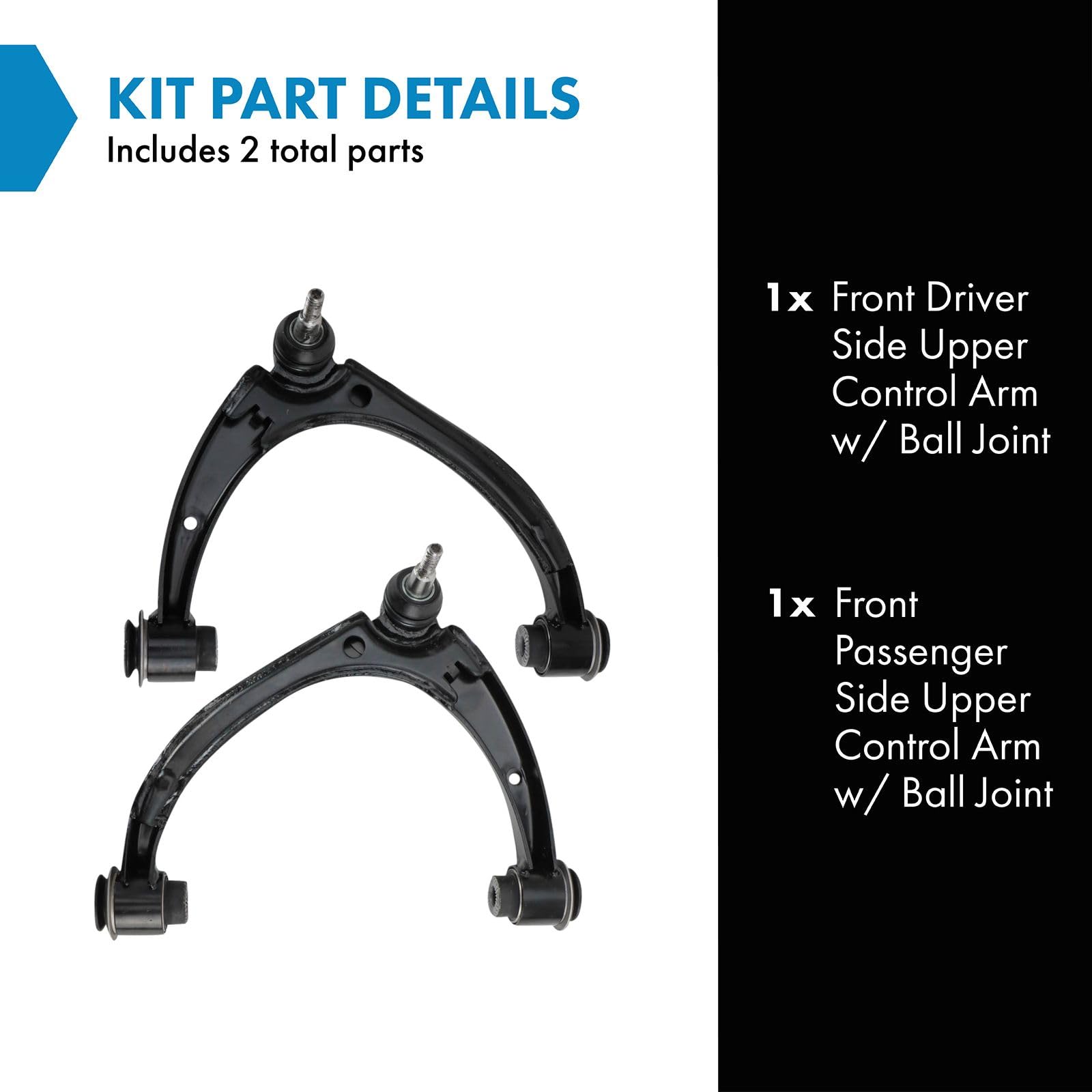 Trq Front Upper Control Arm With Ball Joint Set Compatible With 2015-2022 Chevrolet Colorado Gmc Canyon