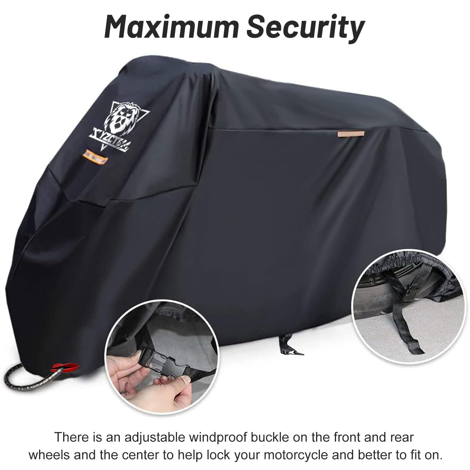 Xyzctem Motorcycle Cover -Waterproof Outdoor Storage Bag,Made Of Heavy Duty Material Fits Up To 87 Inch, Compatible With Harley