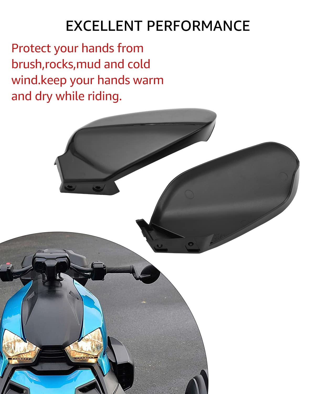 Ryker Handguards Protector Air Deflector,A & Utv Pro Plastic Hand Guards Wind Deflector Kit Compatible With Can-Am Ryker All Mod