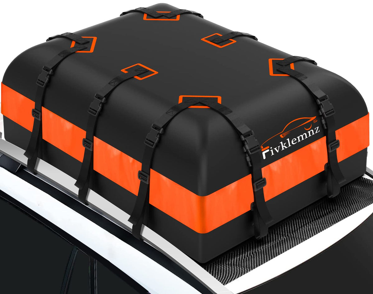 Fivklemnz Rooftop Cargo Carrier, 21 Cubic Feet Waterproof Car Roof Bag, For All Vehicle With/Without Roof Rack, Includes Anti-Sl