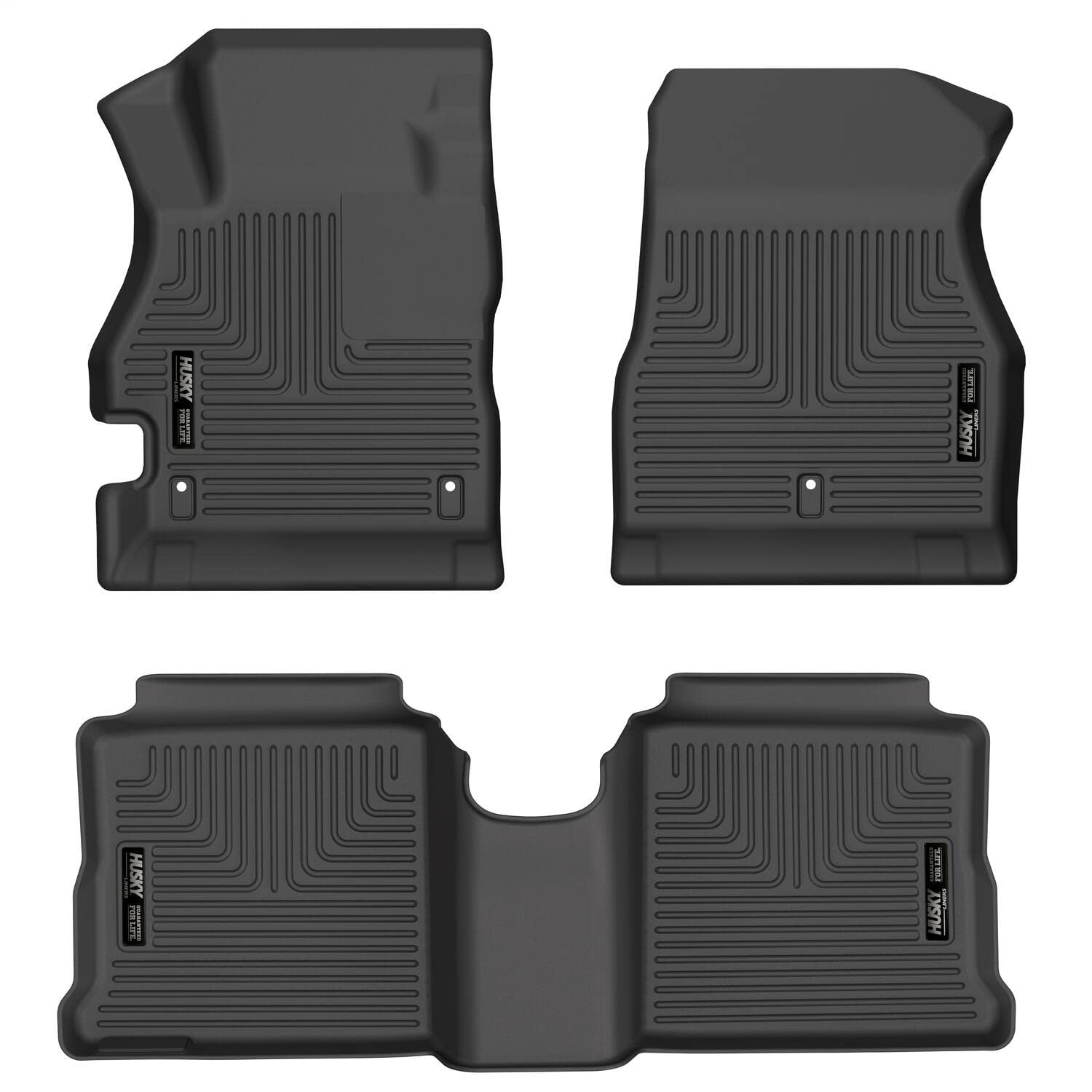 Husky Liners Weatherbeater Floor Mats | Fits 2020-2024 Nissan Versa | Front & 2Nd Row, 3-Pc Black - 95041