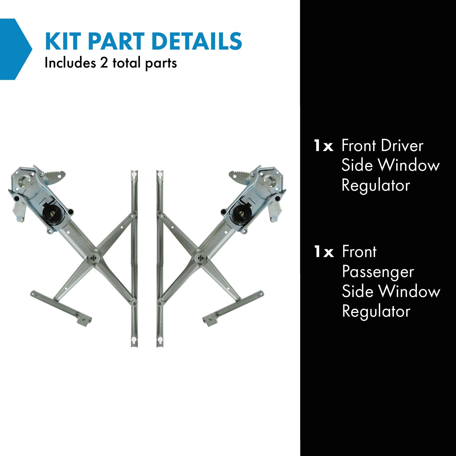 Trq Front Power Window Regulator Set Compatible With 1993-1998 Jeep Grand Cherokee 1993 Grand Wagoneer