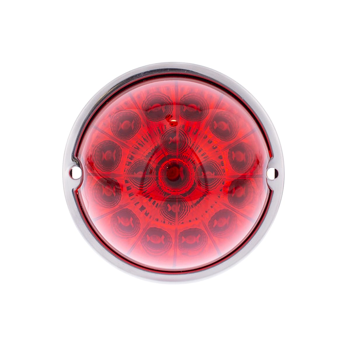 United Pacific 39658 17LED Dual Function Watermelon Clear Reflector Flush Mount Cab Light Kit w/Low Profile Bezel - Red LED/Red