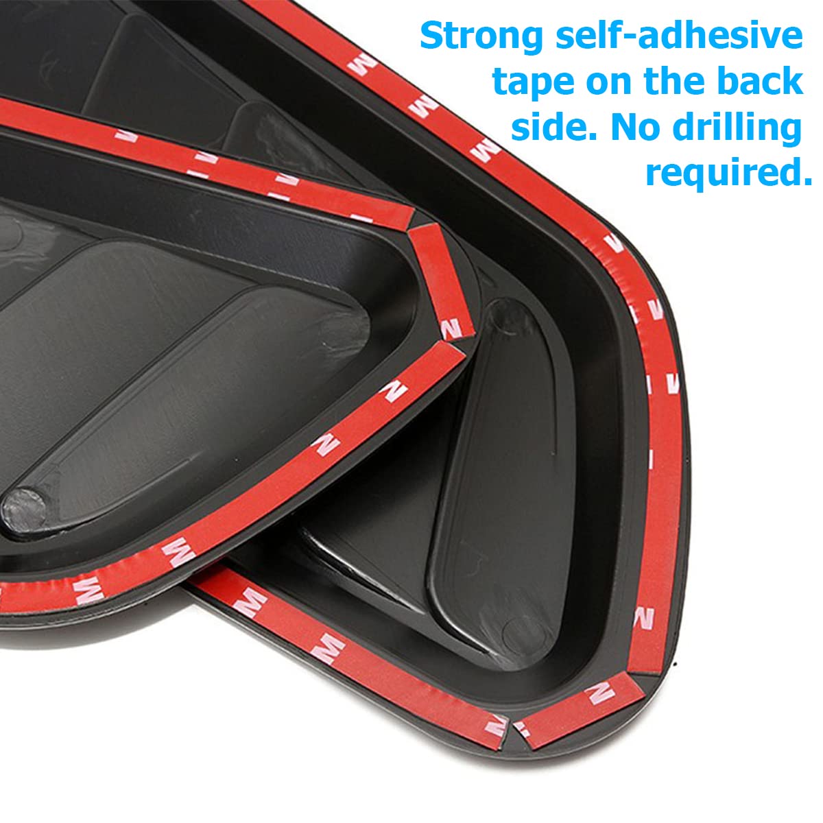 Blilo Car Hood Vents, 2Pcs Universal Hood Air Vents For Car Hood Scoop, Bonnet Vent Hood Air Intake Trim Cover (Carbon Fiber)