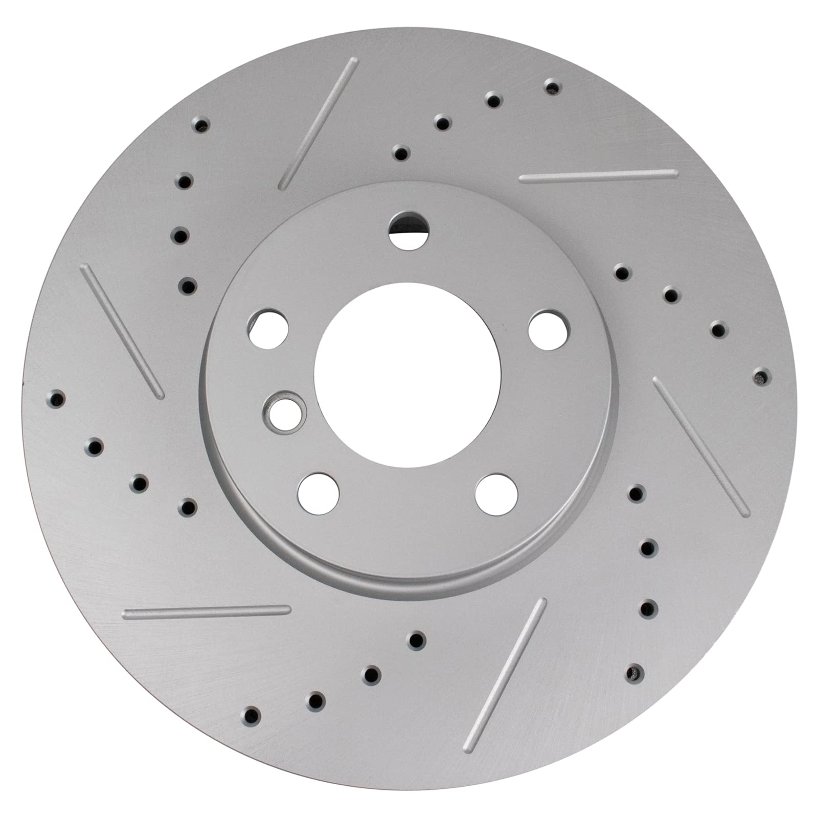 Trq Front Performance Brake Rotors Set Vented Premium G-Coated Cross Drilled & Slotted Compatible With 2007-2018 Bmw X5 2011-201
