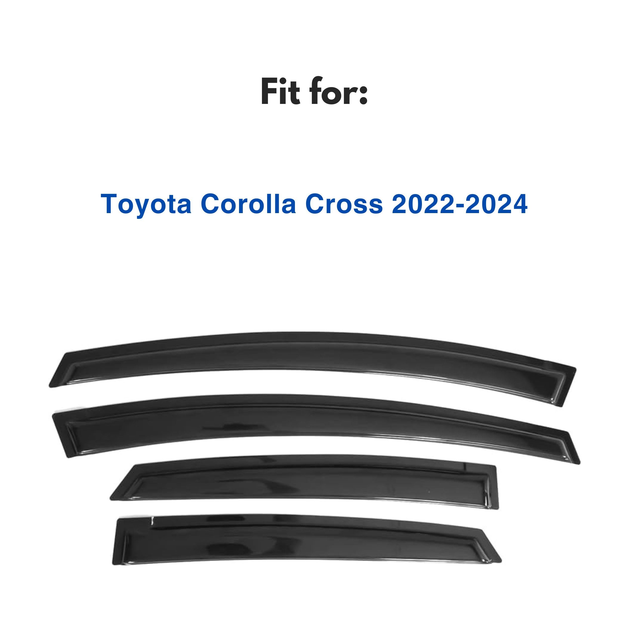 Ig Window Visor For Toyota Corolla Cross 2022 2023 2024, Rain Guard Tape-On Extra Durable Sun Wind Side Vent Window Deflector Mu