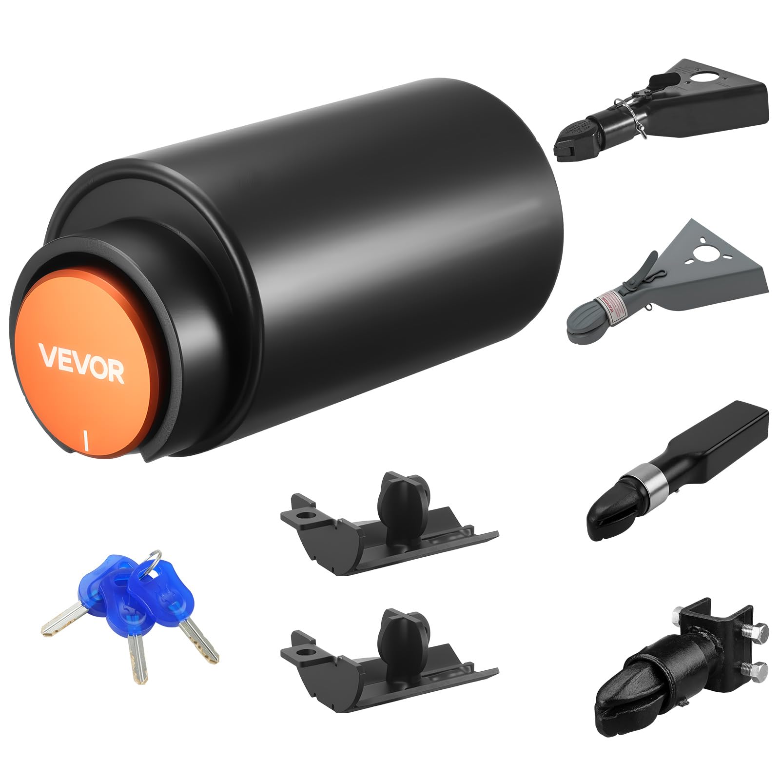 VEVOR Trailer Lock, Fits 2 & 2-5/16-Inch Bulldog Trailer Couplers, Heavy Duty Hitch Lock with 3 Keys Secures Security Chains, Co
