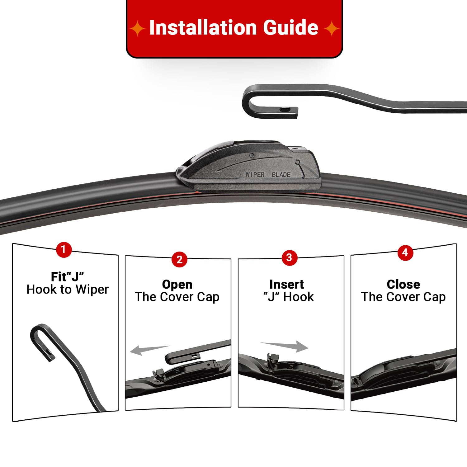 Raintok Windshield Wiper Blades Replacement For 2003-2009 Honda Element / 2009-2014 Nissan Cube Original Factory Quality Front R