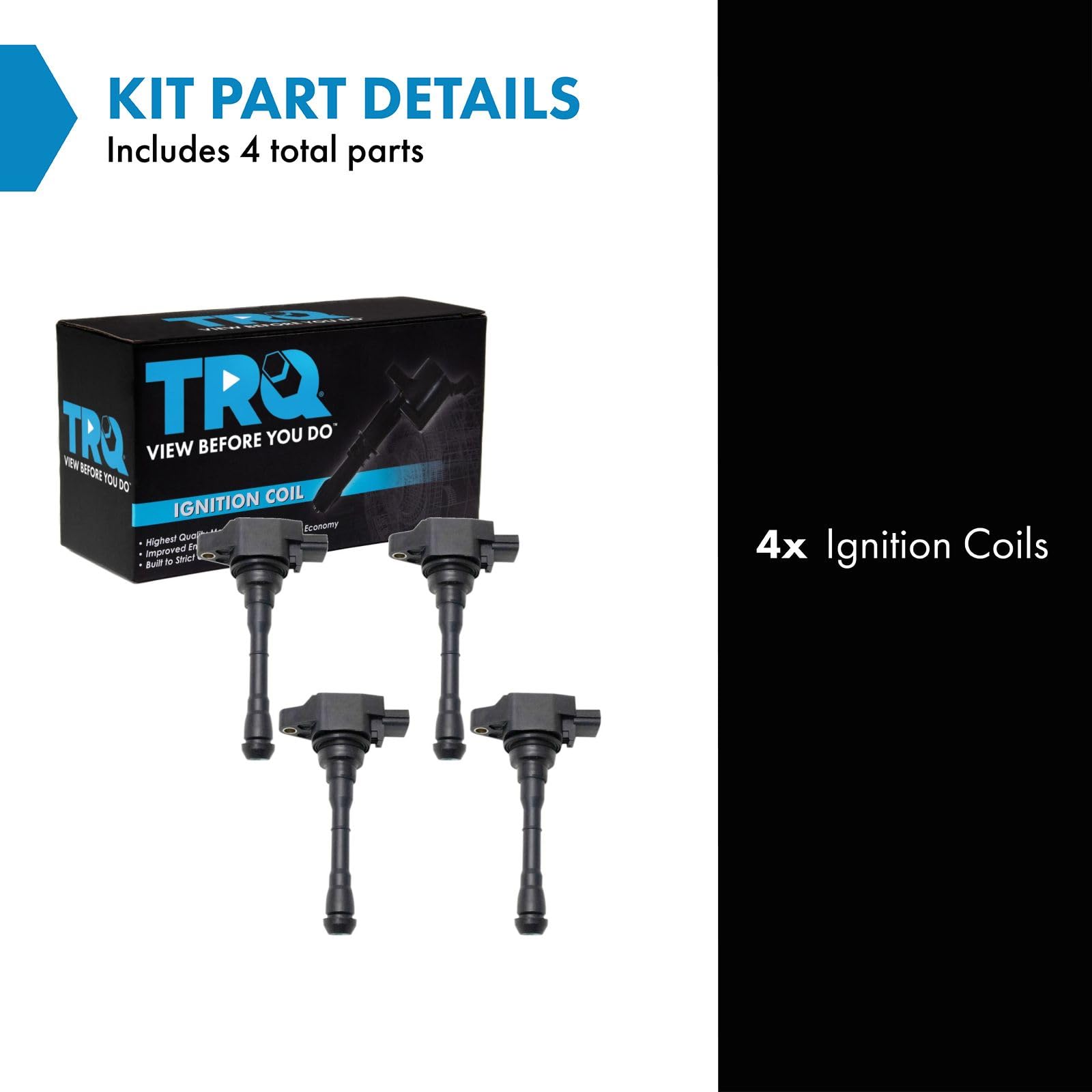 Trq Ignition Coil Set Compatible With 2011-2017 Nissan Juke 2017-2019 Rogue 2017-2021 Rogue Sport Sentra