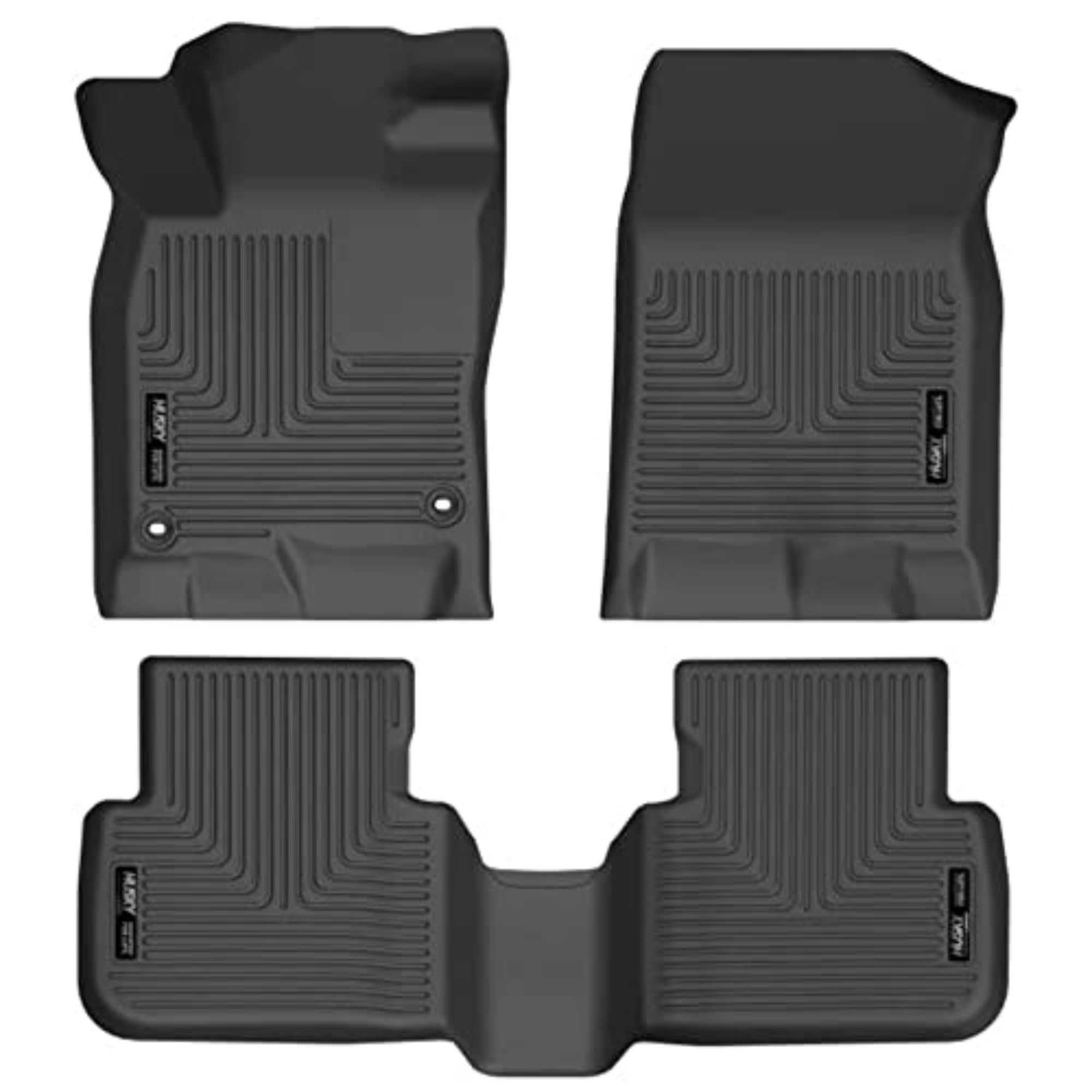 Husky Liners Weatherbeater Floor Mats | Fits 2022-2024 Honda Civic Hatchback/Sedan; 2023-2024 Acura Integra Hatchback | Front & 2Nd Row, 3-Pc Black - 95521