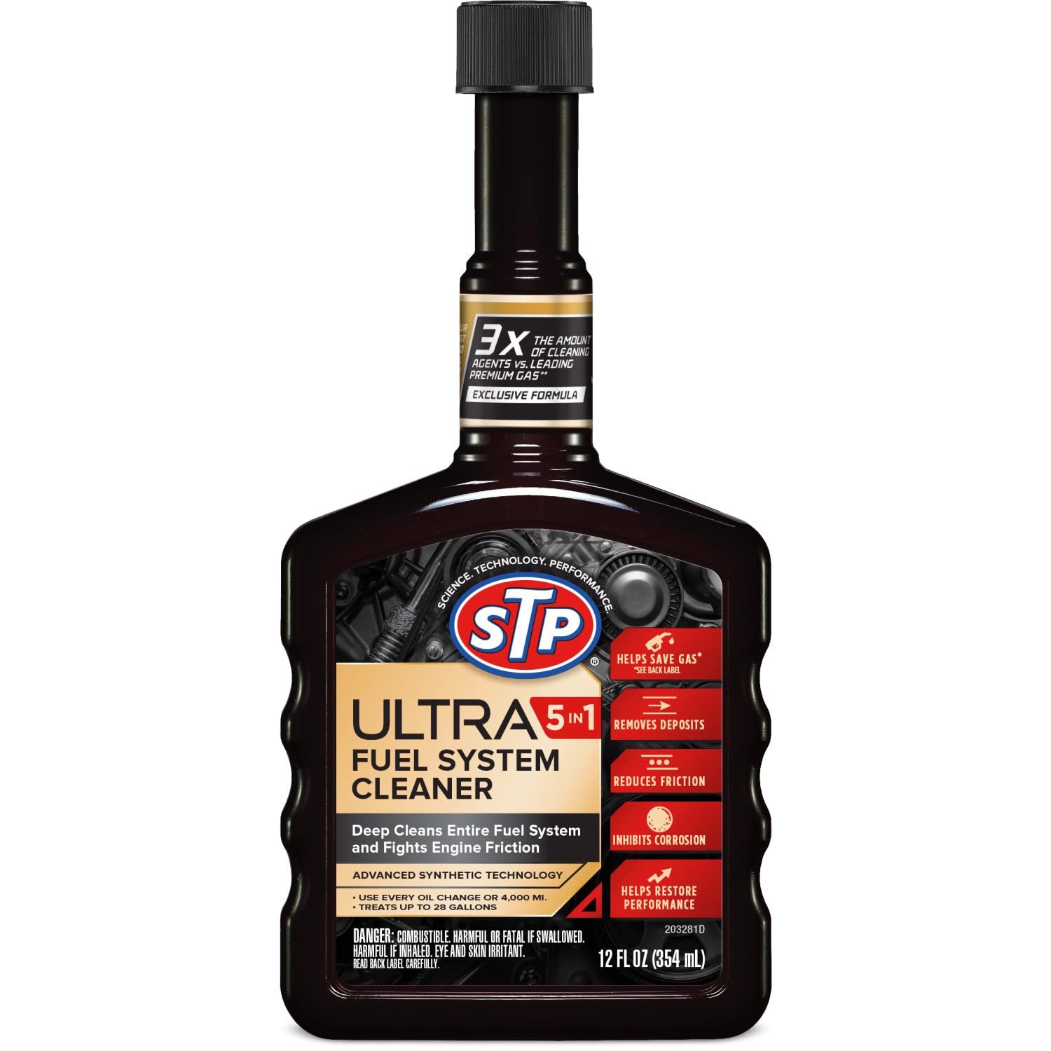 Stp Ultra 5 In 1 Fuel System Cleaner And Stabilizer, Deep Cleans Fuel System And Fights Engine Friction, 12 Floz