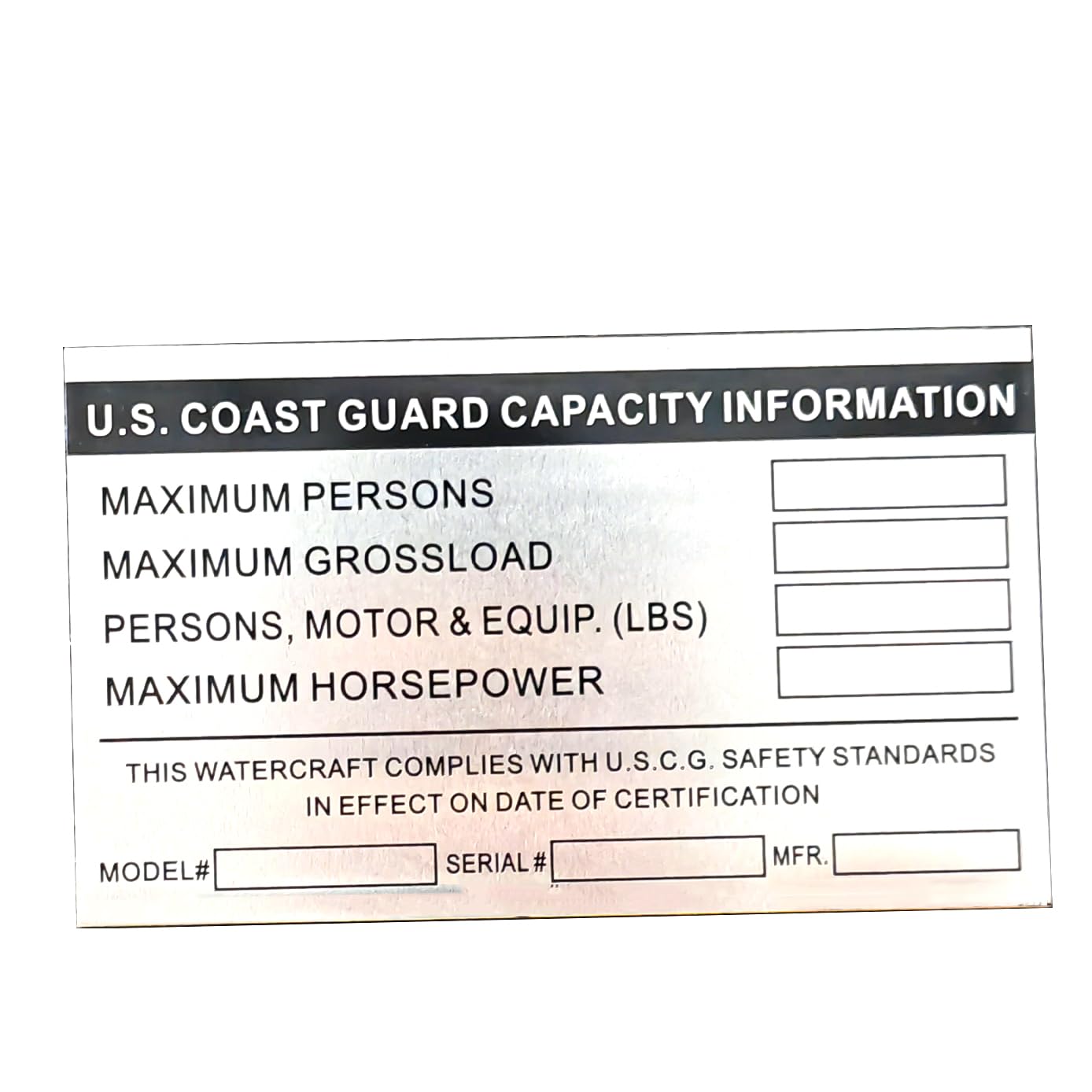 Vin Serial Id Tag Plate Data Blank Car Truck Hot Rod Equipment Trailer (127Mm X 76Mm)