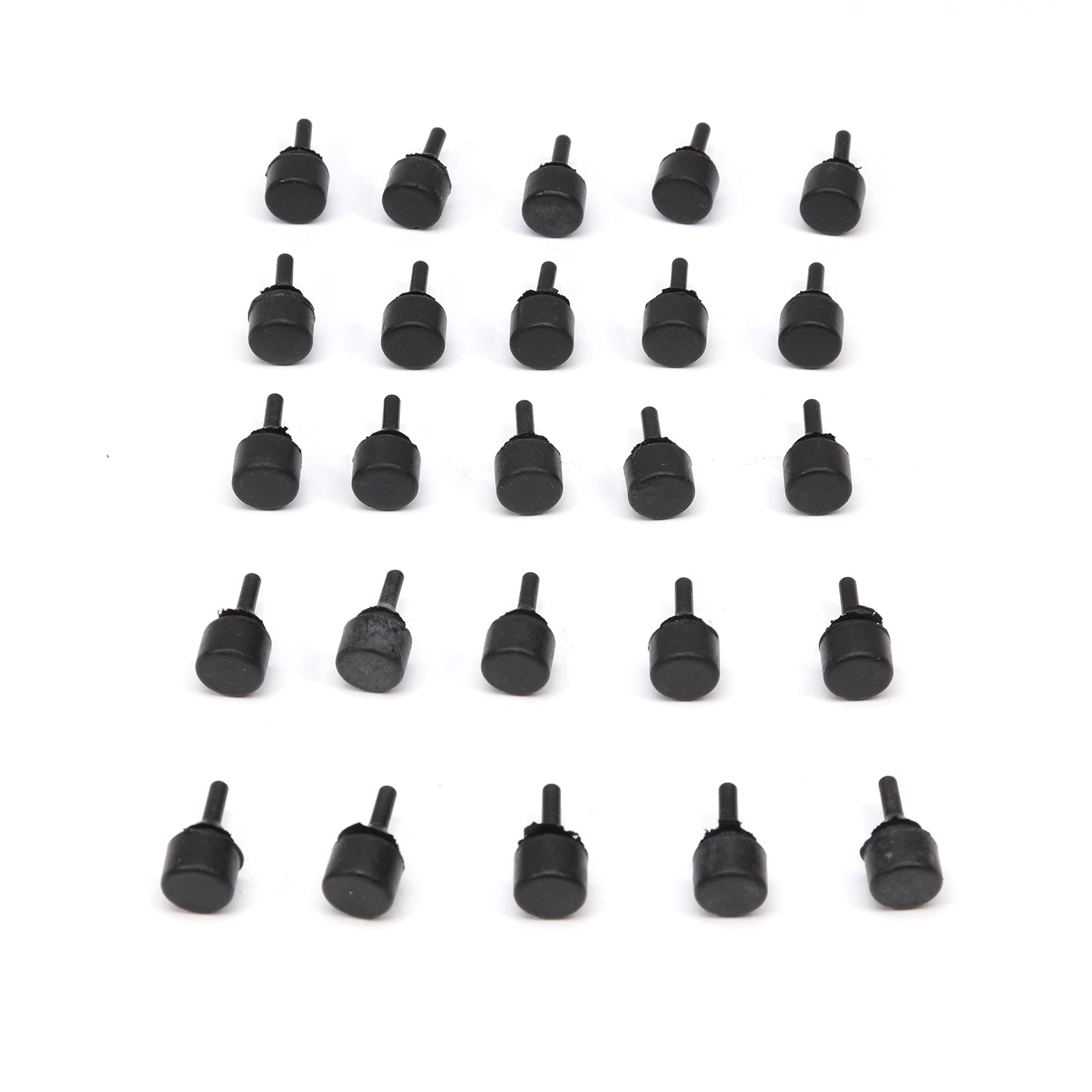 Red Hound Auto 25 Rubber Bumpers Fits 1/4 Inch Hole Push In General Purpose Universal Foot Pad Cushion Head 1/2 Inch O.D X 5/16'