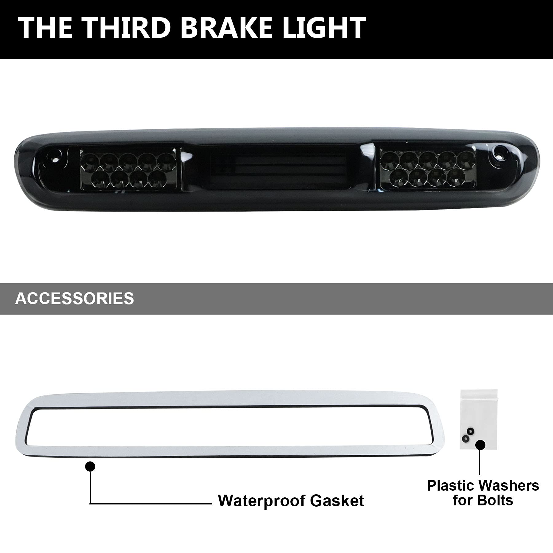 Tresound Led Third 3Rd Brake Light For 2007-2013 Chevy Silverado Gmc Sierra 1500 2500 3500 Hd Classic, Rear Cargo Lamp High Mount Stop Light