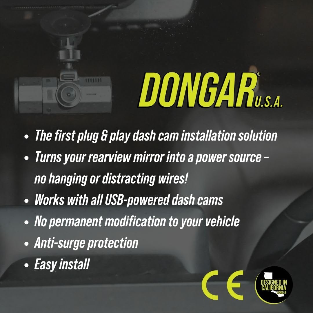 Dongar Dashcam Power Adapter for Mazda (10-pin Type E) - USB Power Source, Easy Install, Compatible with 2017+ CX5, CX9, and More