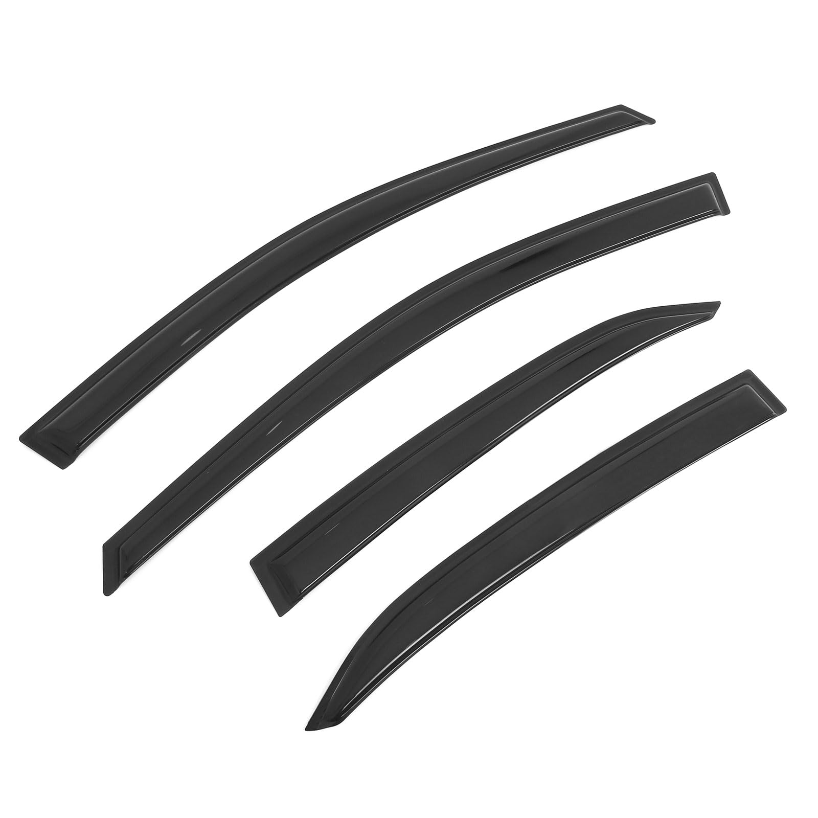 Ikon Motorsports Tape On Window Visors Compatible With 2018-2024 Toyota Camry, Acrylic Slim Style Smoke/Tinted Rain Guards, Side