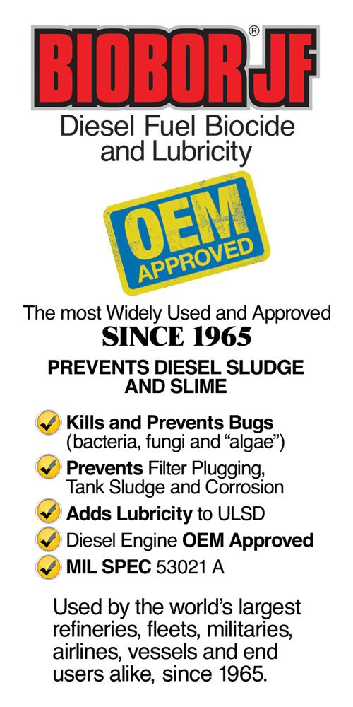 Biobor Jf Diesel Fuel Additive: Highly Effective Fuel Biocide Supplement, Prevents Corrosion Of Fuel Tanks, Increases Lubricity,