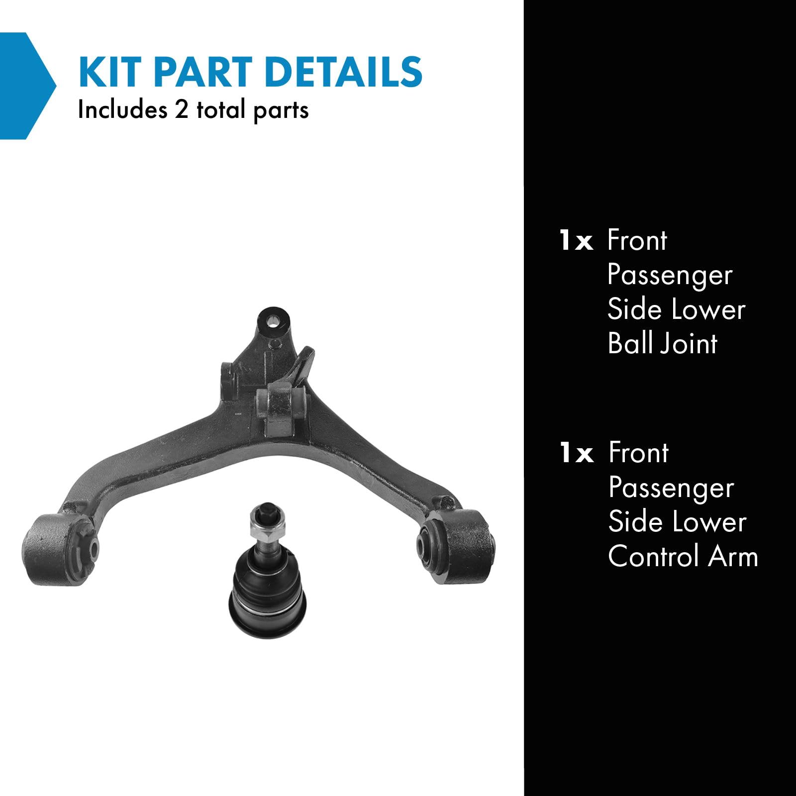 Trq Front Right Lower Control Arm With Ball Joint Passenger Side Compatible With 2002-2004 Jeep Liberty