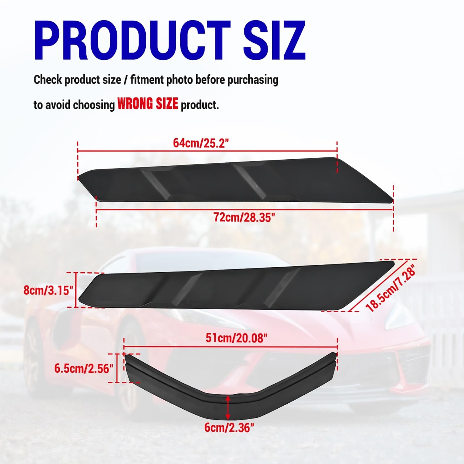 BILLFARO Dry Bay Vent Blocks and Rear Window Spoiler,Rear Hatch Hood Car Wash Covers Engine Bay Air Vent Inserts Protection for