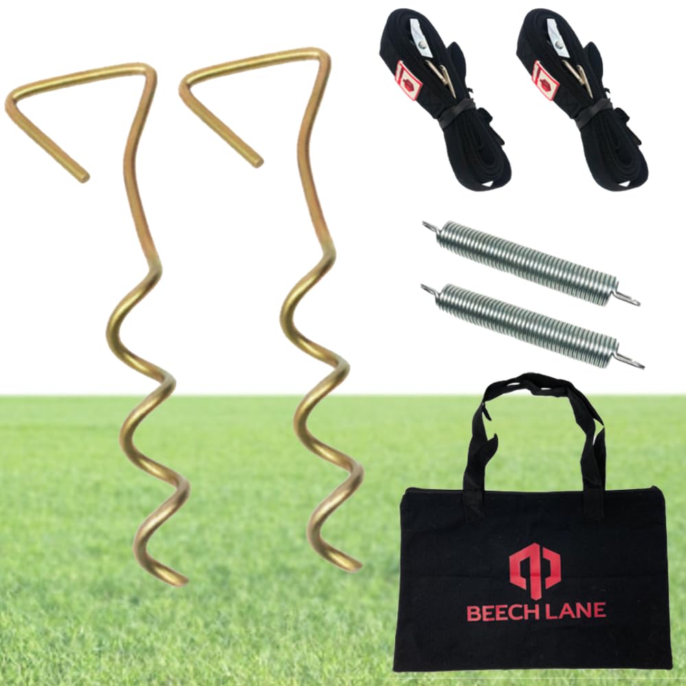 Beech Lane Heavy Duty Pre-Assembled Rv Awning Anchor Kit, Sturdy Cam Buckles With Thick Straps, Durable Canvas Storage Bag, Stee