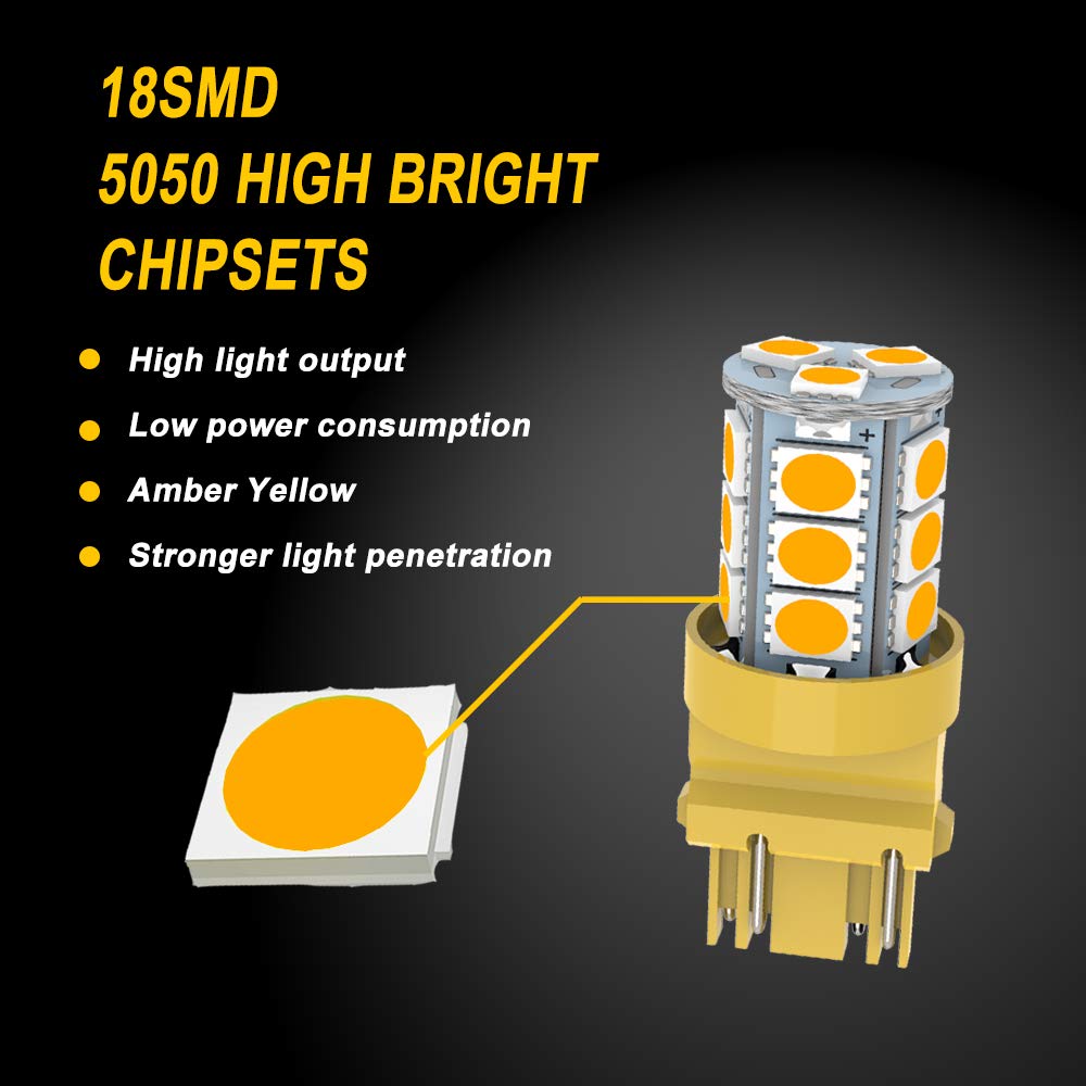 Givedoua 3157 Led Car Bulb Super Bright 18-Smd 5050 Chips, 3056 3156 3156A 3057 4057 3157 4157 T25 Led Car Bulbs For Brake Light