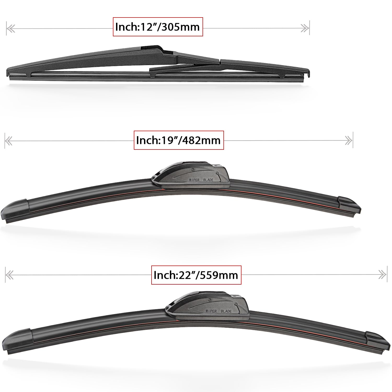 Raintok Windshield Wiper Blades Replacement For Toyota Highlander 2001-2007 / Toyota Rav4 2001-2005 Original Factory Quality Fro