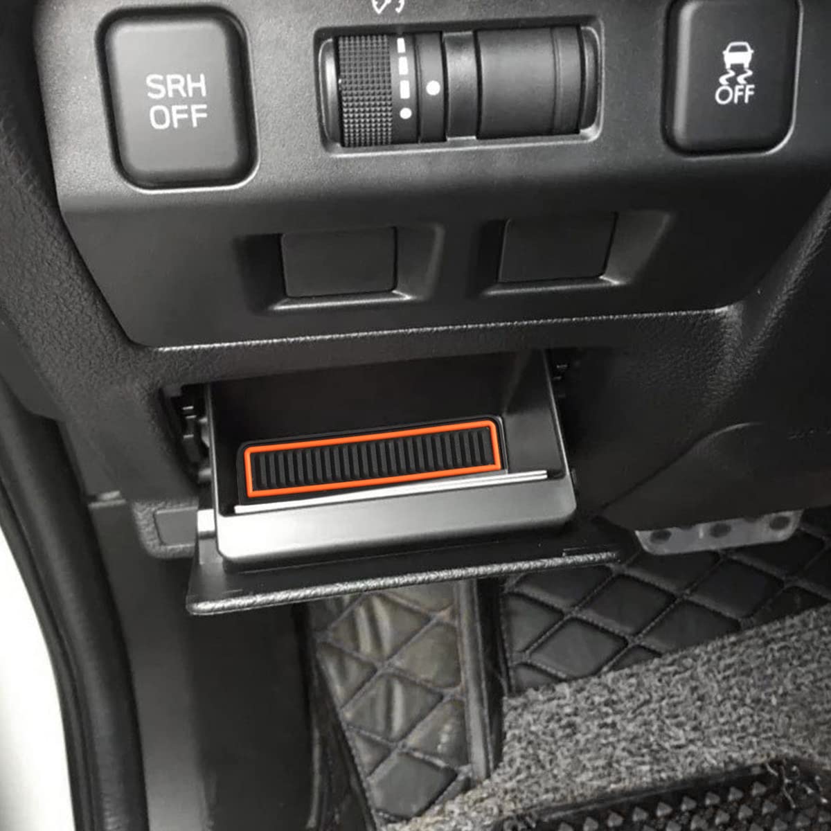 Auovo Fuse Box Coin Container Storage Tray Compatible With Subaru Crosstrek Impreza Xv Forester Legacy Outback Wrx Sti Ascent Accessories Abs Interior Inner Trim (Orange Red Black)