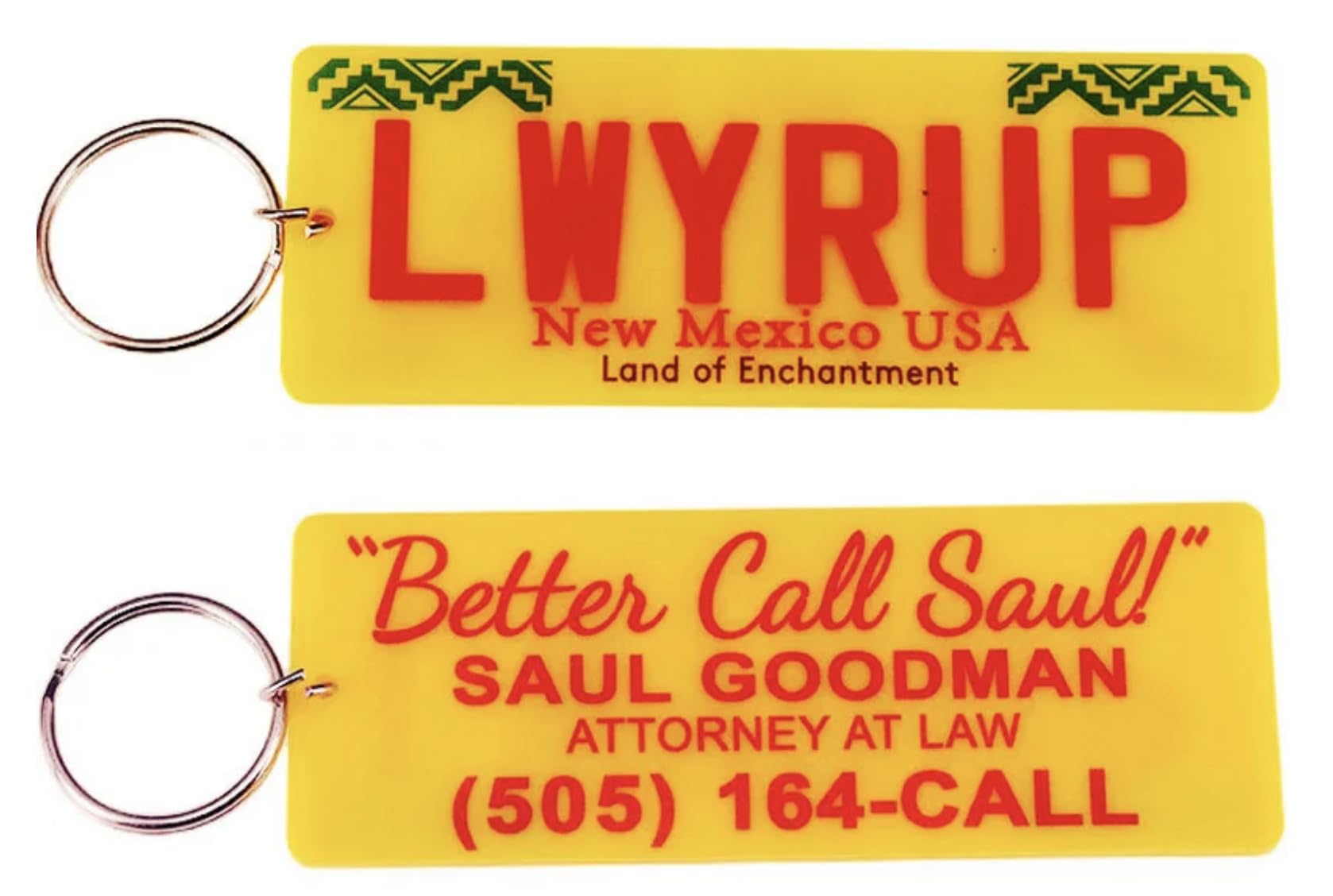 Pinstant LWYRUP Lawyer Up Car License Plate Better Call Saul Goodman Breaking Bad TV Show New Mexico Land of Enchantment Keychai