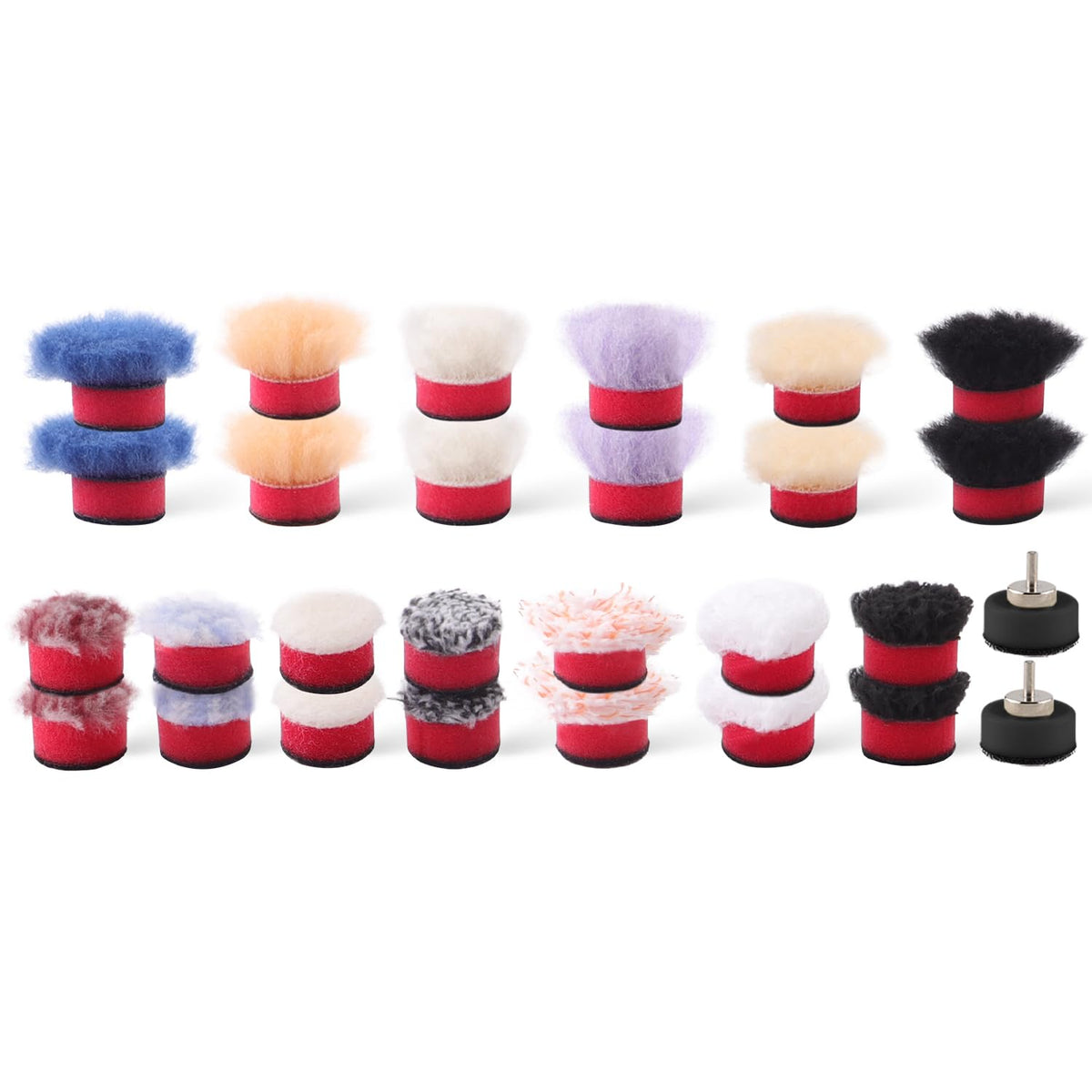 Spta Mini Wool Polishing Buffing Pad, 23Pcs Detailing Polishing Pads, Short Soft Wool Cutting Pad 25Mm 50Mm 80Mm Wax Polishing P