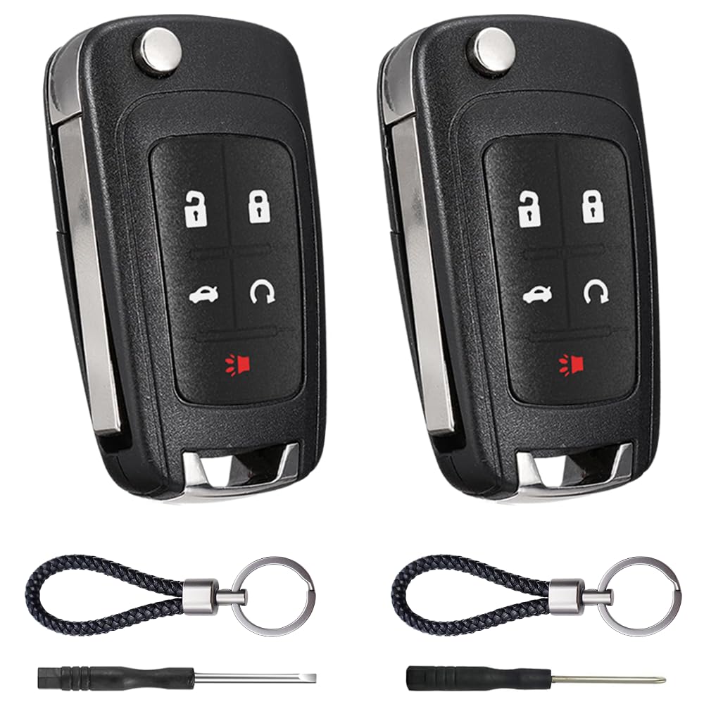 Key Fob Case Replacement 5 Button For Chevy Cruze Camaro Impala Equinox Gmc Terrain Buick Regal Lacrosse 2010 2011 2012 2013 201