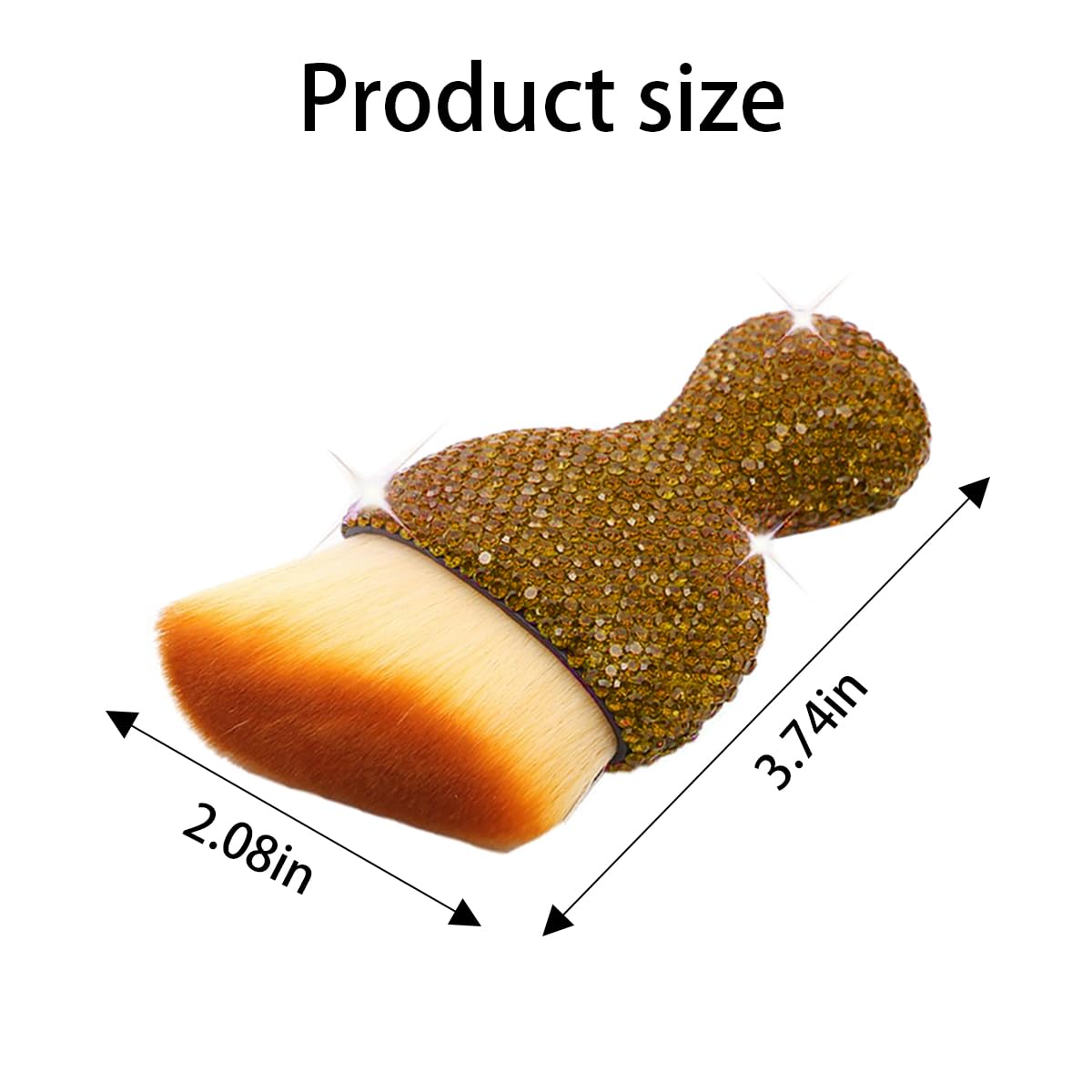 Zipelo Auto Interior Dust Brush, Car Detailing Cleaning Brush With Diamond, Bling Handle Soft Bristles Dusting Tool, Scratch Fre